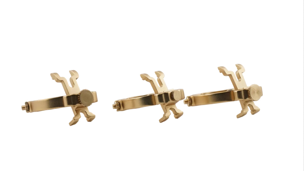 Brushed brass JLV saxophone ligature
