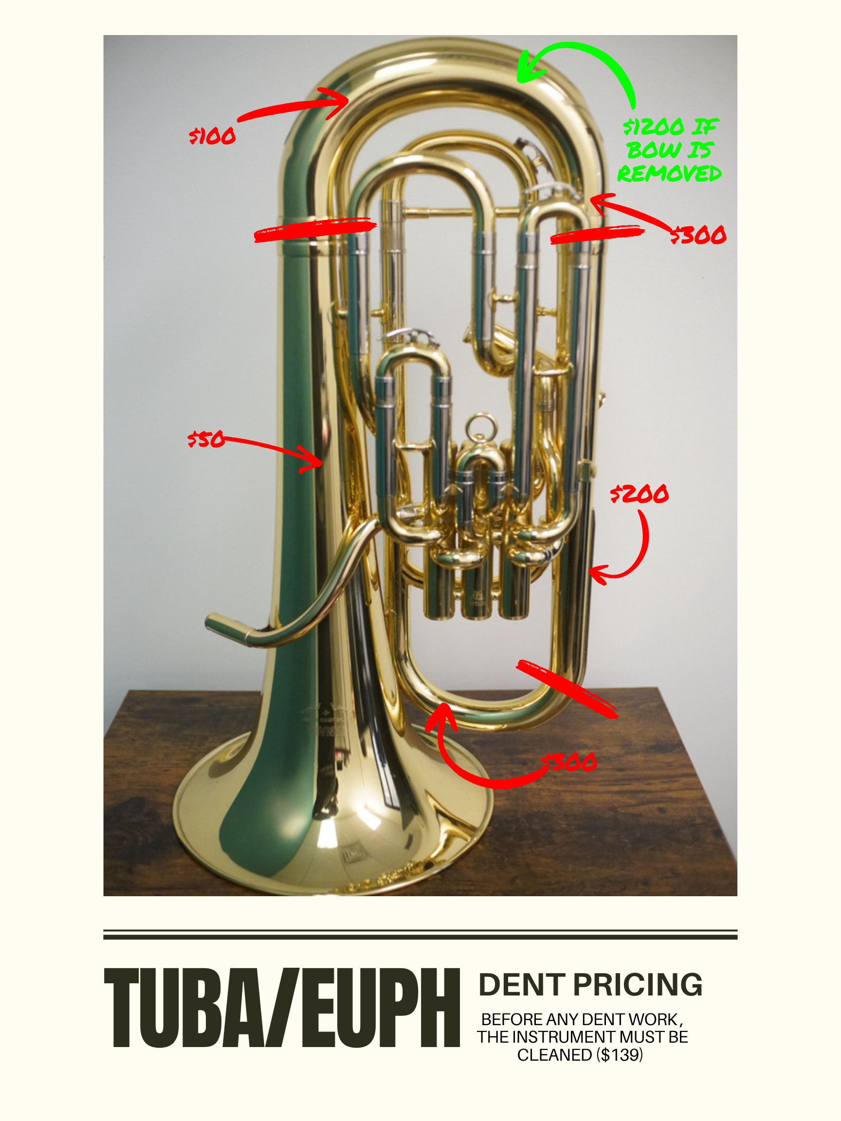 Tuba and Euphonium Dents