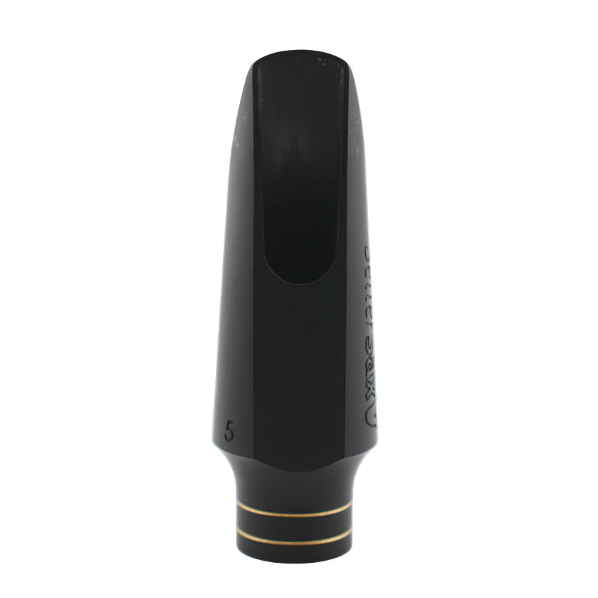 Black saxophone mouthpiece with 'Burnin'' branding on a white background