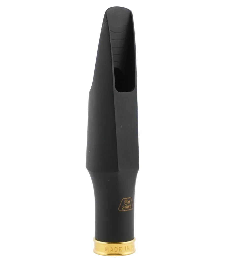 Black saxophone mouthpiece with "Theo Wanne" branding on a white background