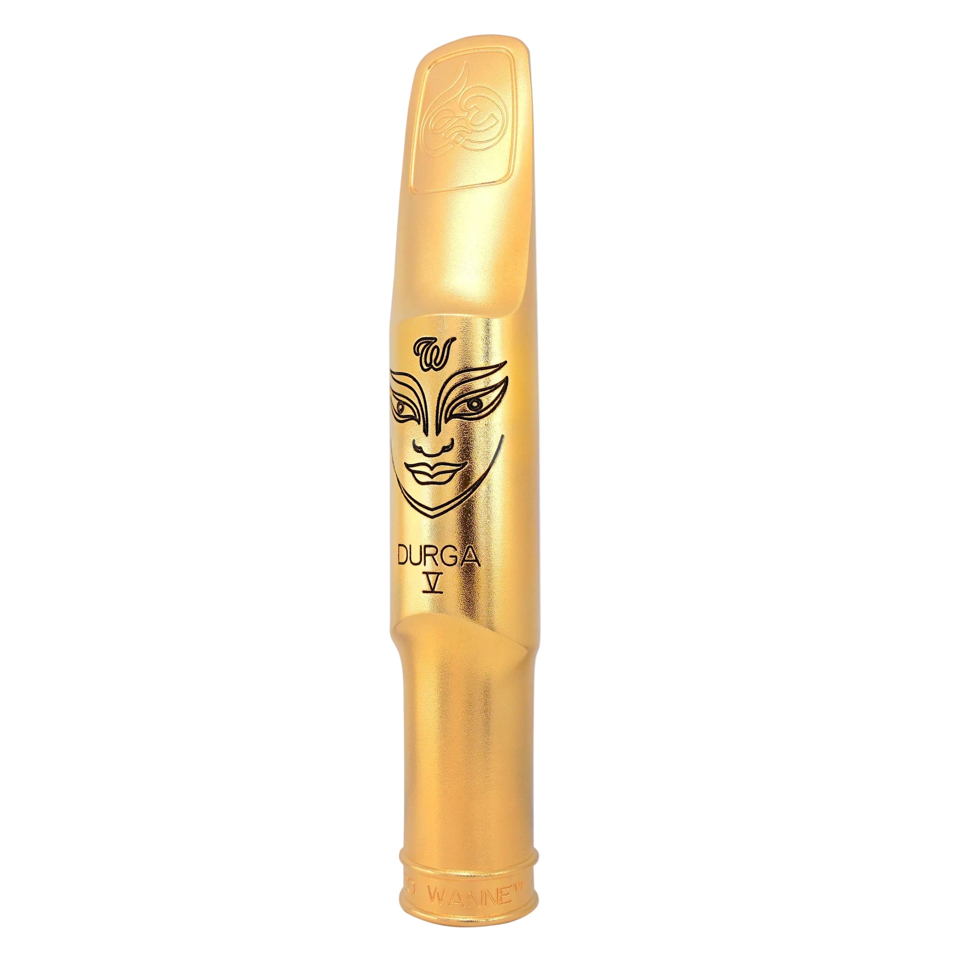 Gold-colored mouthpiece with "Theo Wanne" branding on a white background