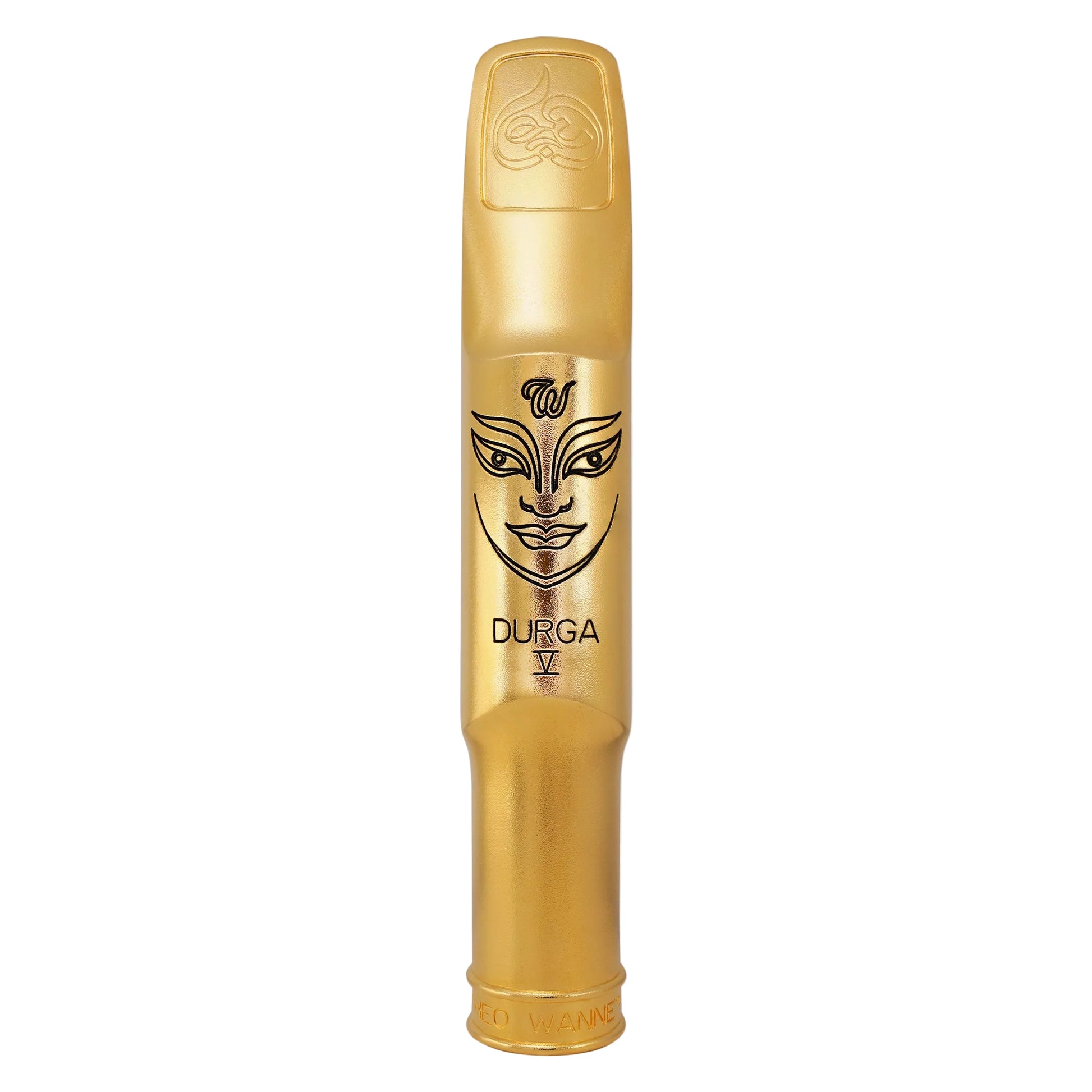 Gold-colored mouthpiece with "Theo Wanne" branding on a white background