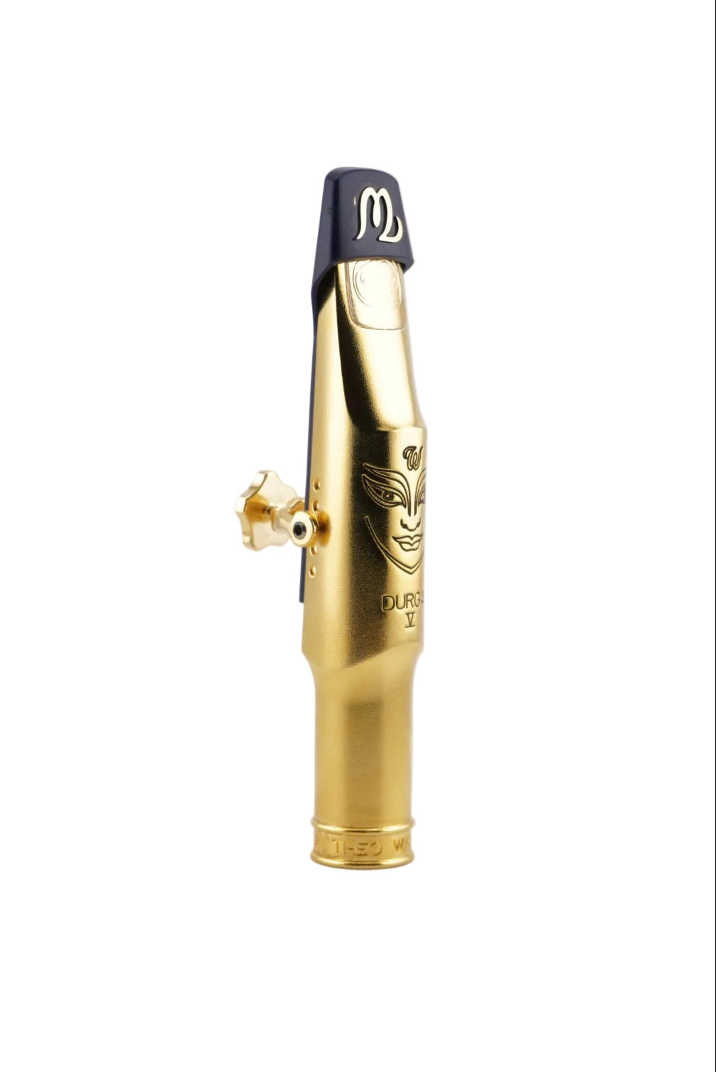Gold-colored mouthpiece with "Theo Wanne" branding on a white background