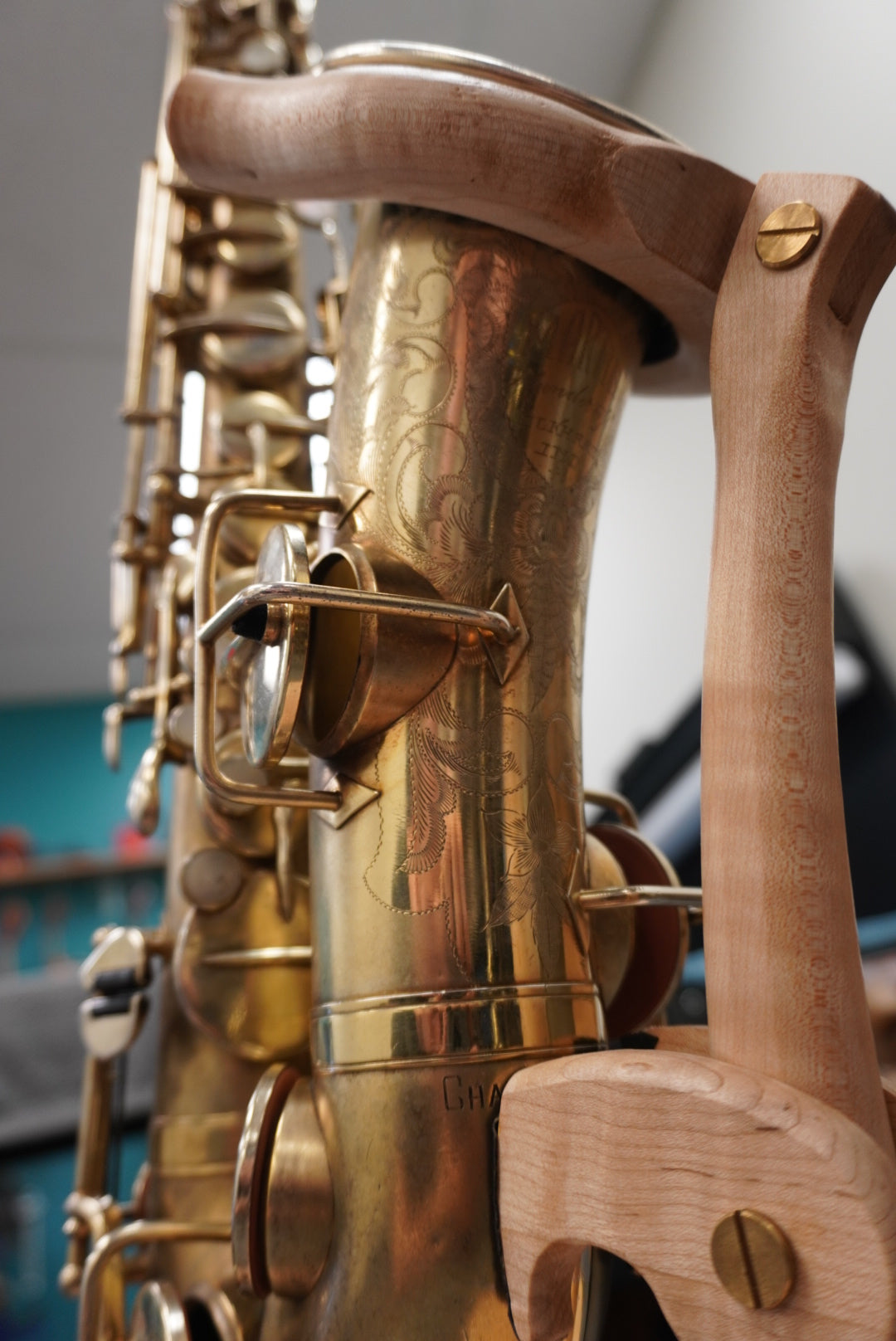 Gold Plated Alto Saxophone Martin Handcraft close-up