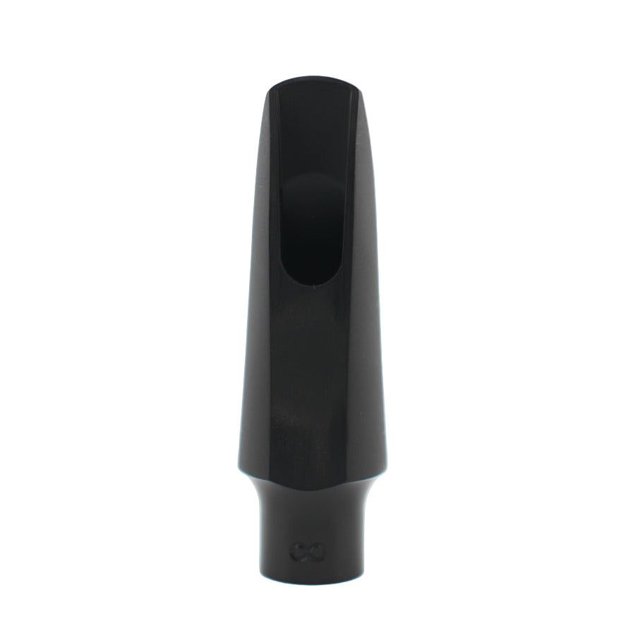 Black saxophone mouthpiece with 'Infinity' branding on a white background