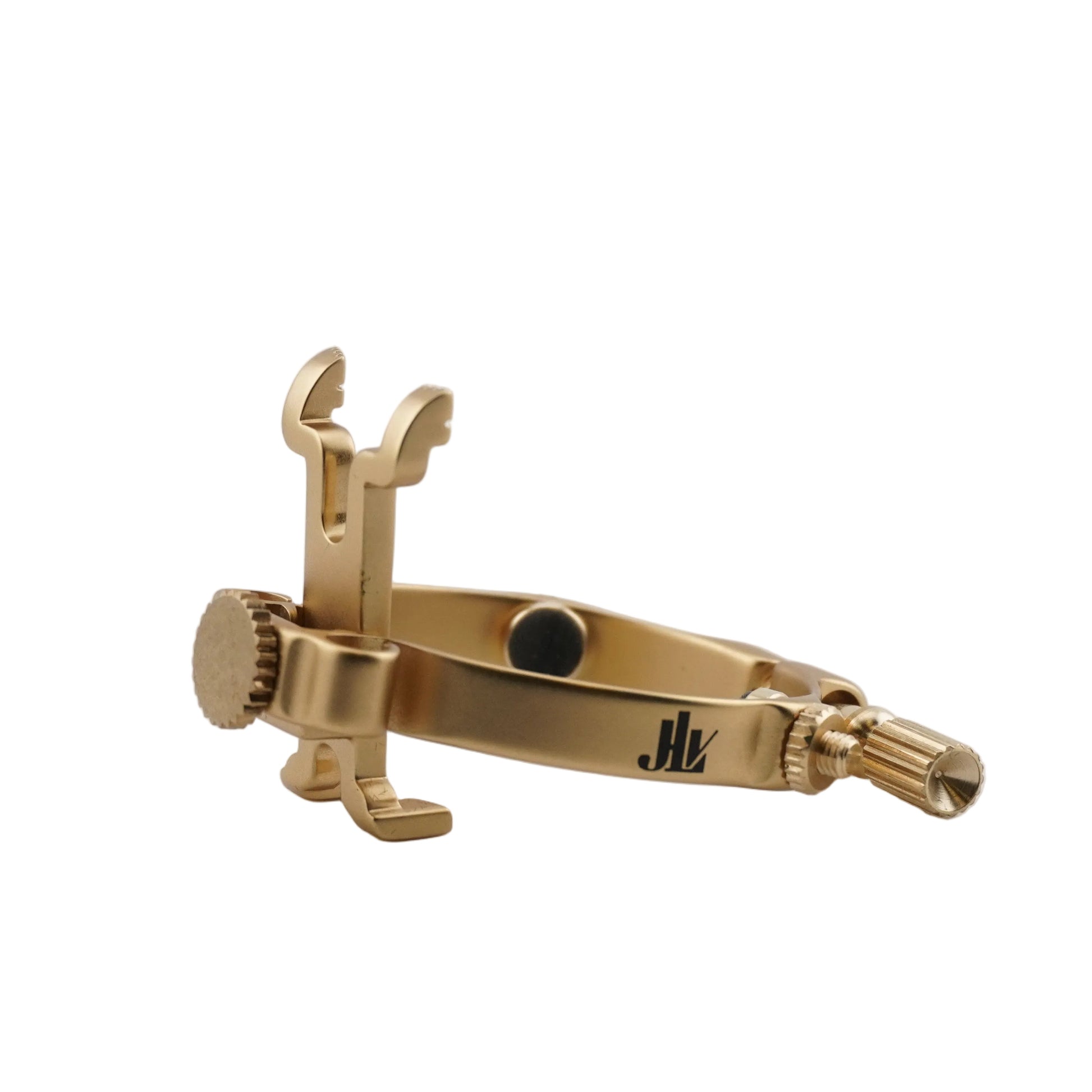 Brushed brass JLV saxophone ligature