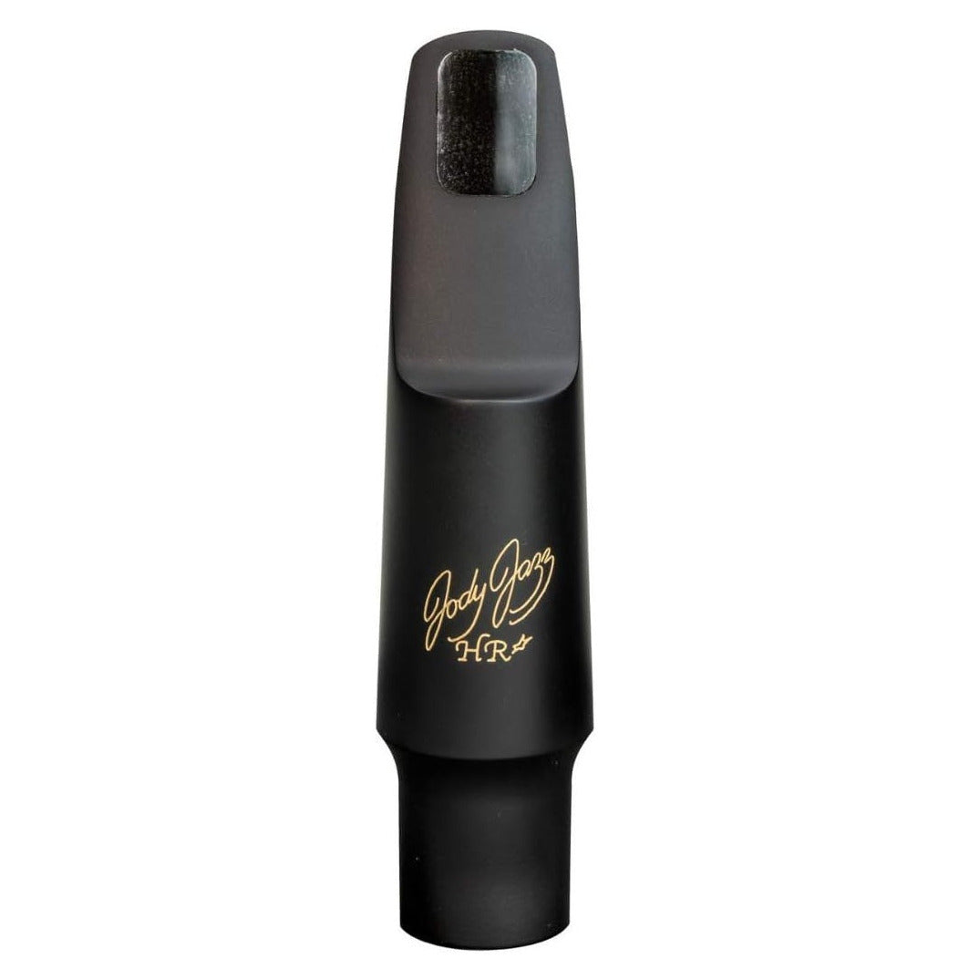 black mouthpiece with HR* Bari jody jazz logo