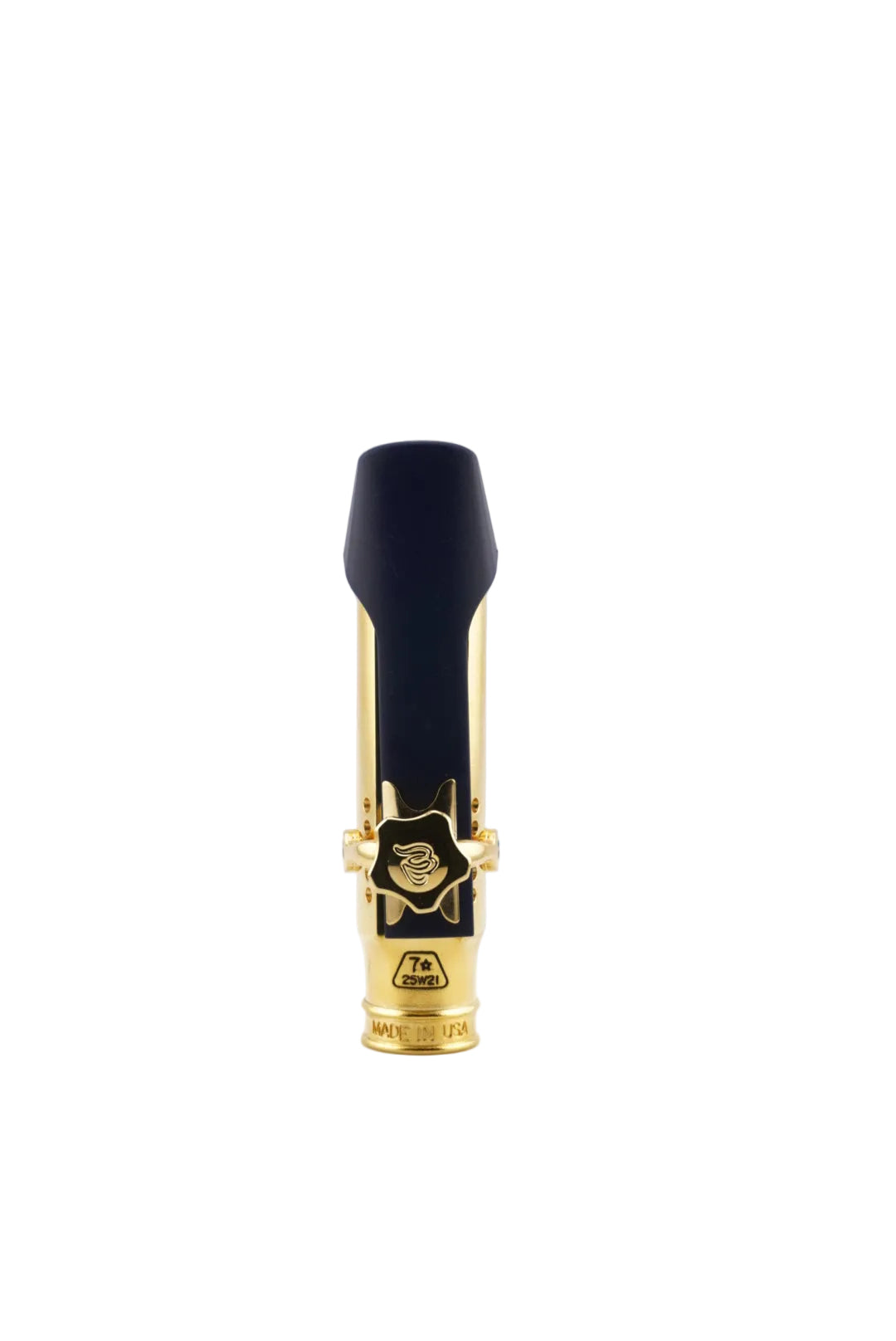 Gold mouthpiece with 'Theo Wanne' branding on a white background