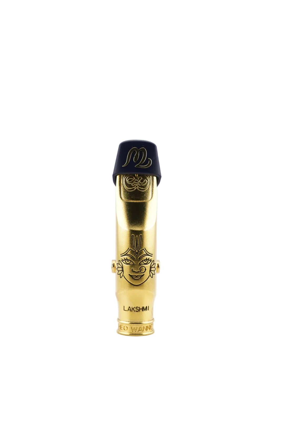 Gold mouthpiece with 'Theo Wanne' branding on a white background