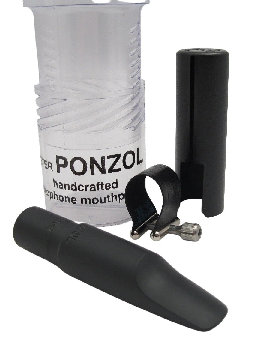 Ponzol mouthpiece set with a container on a white background